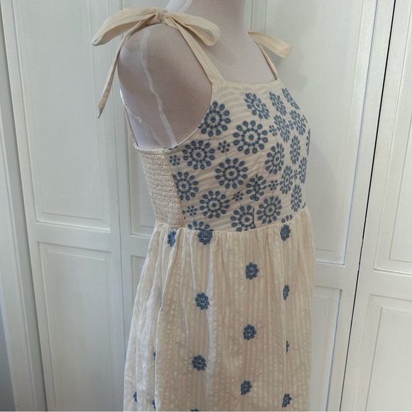 American Eagle Outfitters Blue and Off-White Floral Maxi Dress L - Picture 13 of 16